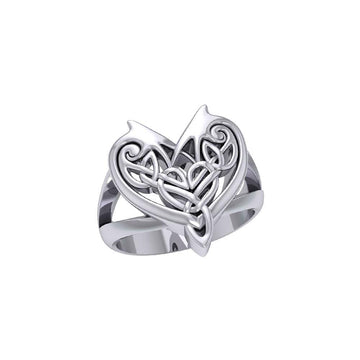 Joyous Heart Celtic Sterling Silver Ring TRI535 - Jewelry